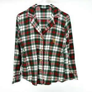 Lauren Ralph Lauren | Women’s M Medium Plaid Long Sleeve Pajama Button Top